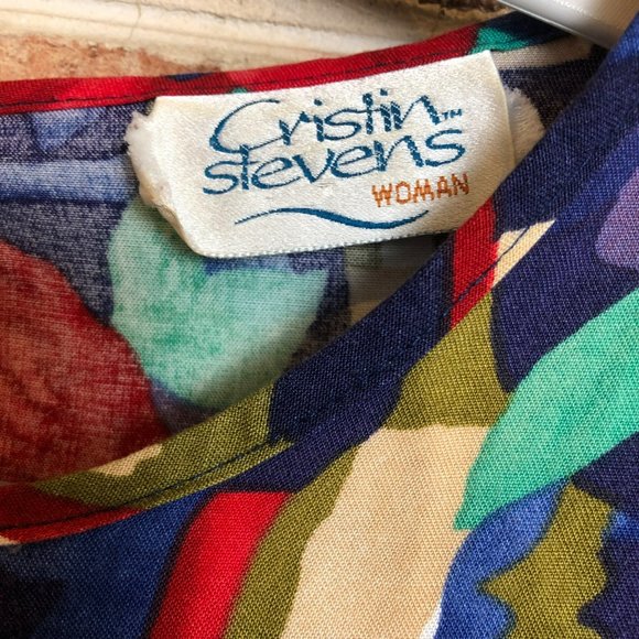 Vtg Cristin Stevens Blouse w/Skirt Sz 18 Golden Girls GrandmaCore - Picture 2 of 11